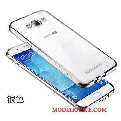 Hoesje Samsung Galaxy J5 2015 Bescherming Anti-fall Dun, Hoes Samsung Galaxy J5 2015 Zacht Goud Doorzichtig
