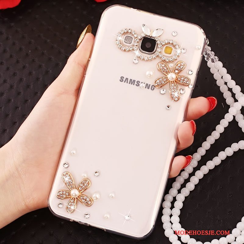 Hoesje Samsung Galaxy J5 2015 Bescherming Telefoon Hanger, Hoes Samsung Galaxy J5 2015 Zacht Goud