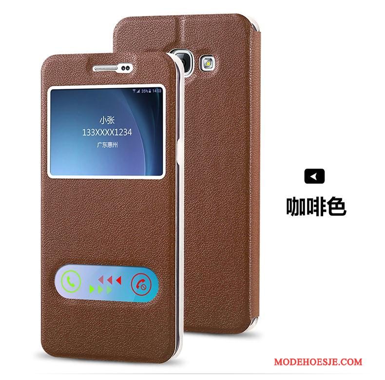 Hoesje Samsung Galaxy J5 2015 Folio Telefoon Wit, Hoes Samsung Galaxy J5 2015 Leer