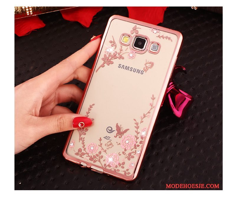 Hoesje Samsung Galaxy J5 2015 Siliconen Anti-falltelefoon, Hoes Samsung Galaxy J5 2015 Bescherming Roze