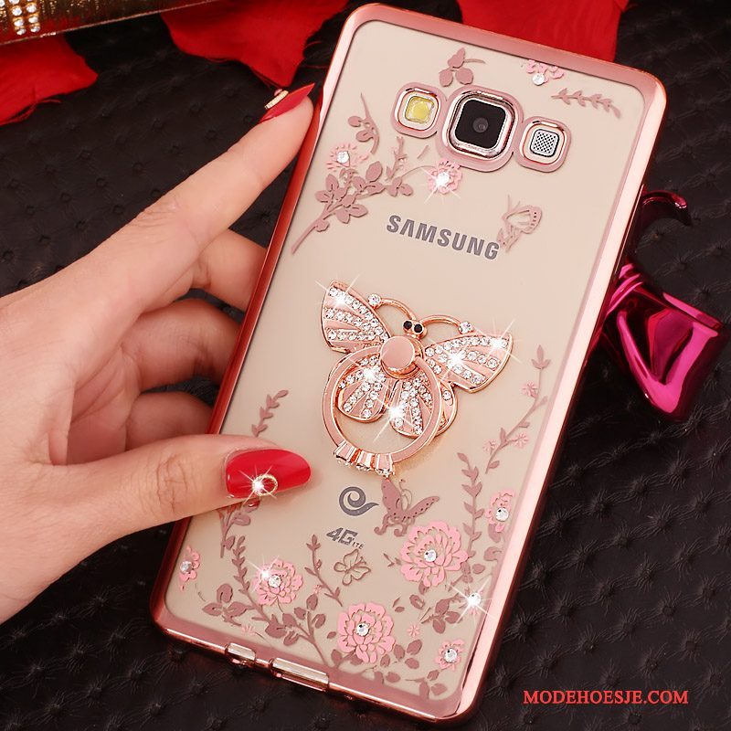 Hoesje Samsung Galaxy J5 2015 Spotprent Rozetelefoon, Hoes Samsung Galaxy J5 2015 Bescherming