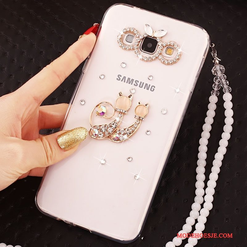 Hoesje Samsung Galaxy J5 2015 Strass Telefoon Anti-fall, Hoes Samsung Galaxy J5 2015 Zacht Wit