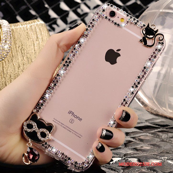 Hoesje Samsung Galaxy J5 2015 Strass Telefoon Roze, Hoes Samsung Galaxy J5 2015 Bescherming Konijnenbont