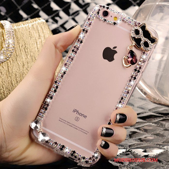 Hoesje Samsung Galaxy J5 2015 Strass Telefoon Roze, Hoes Samsung Galaxy J5 2015 Bescherming Konijnenbont