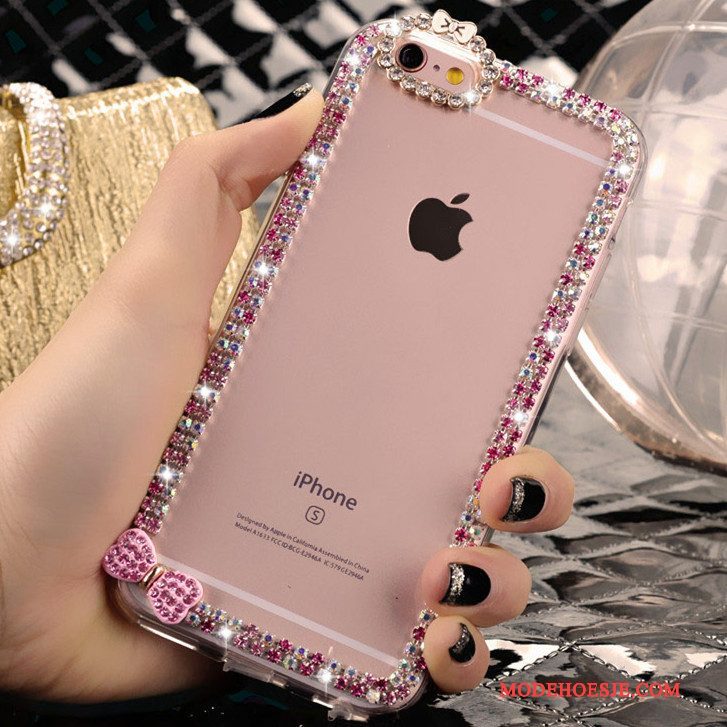 Hoesje Samsung Galaxy J5 2015 Strass Telefoon Roze, Hoes Samsung Galaxy J5 2015 Bescherming Konijnenbont