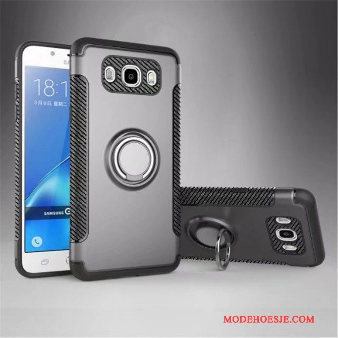 Hoesje Samsung Galaxy J5 2016 Ondersteuning Heimelijkheid Zwart, Hoes Samsung Galaxy J5 2016 Bescherming Telefoon Auto