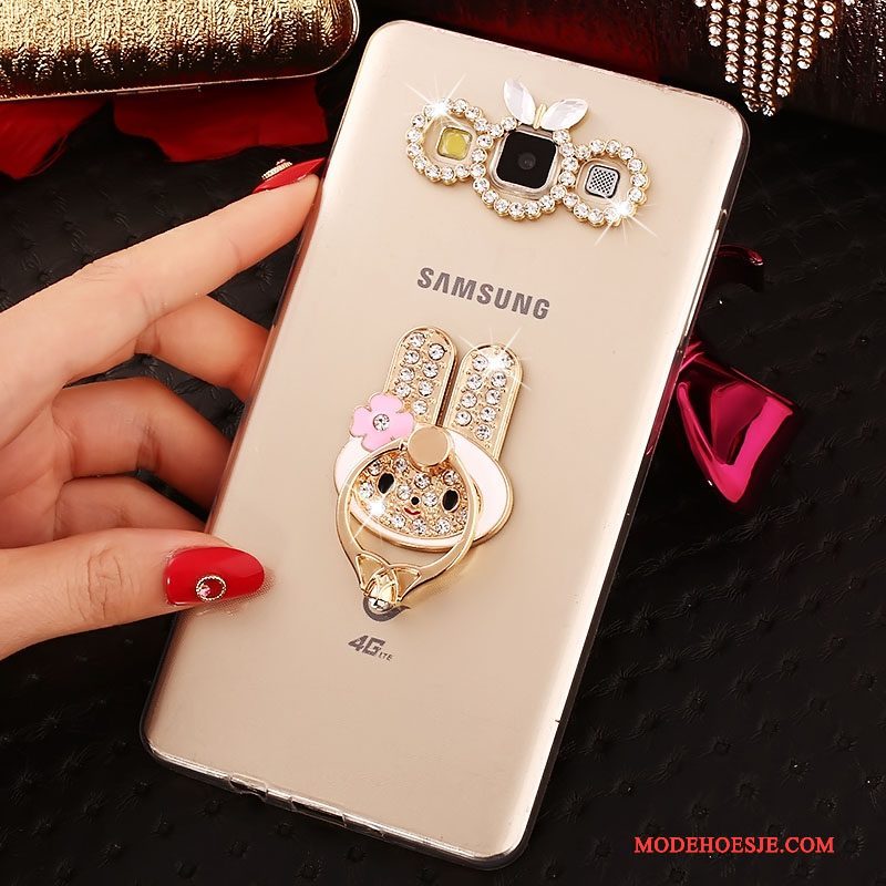 Hoesje Samsung Galaxy J5 2016 Siliconen Ring Goud, Hoes Samsung Galaxy J5 2016 Bescherming