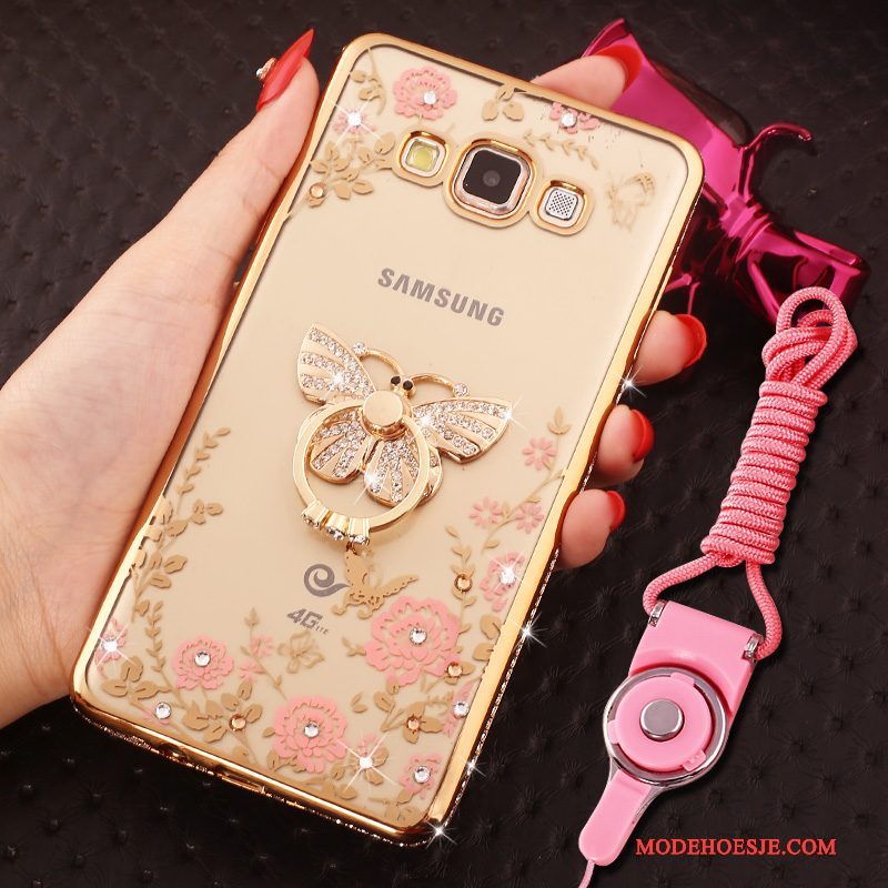 Hoesje Samsung Galaxy J5 2016 Strass Rozetelefoon, Hoes Samsung Galaxy J5 2016 Zakken