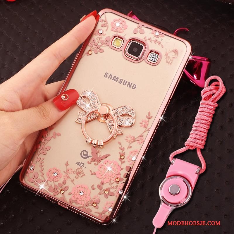 Hoesje Samsung Galaxy J5 2016 Strass Rozetelefoon, Hoes Samsung Galaxy J5 2016 Zakken