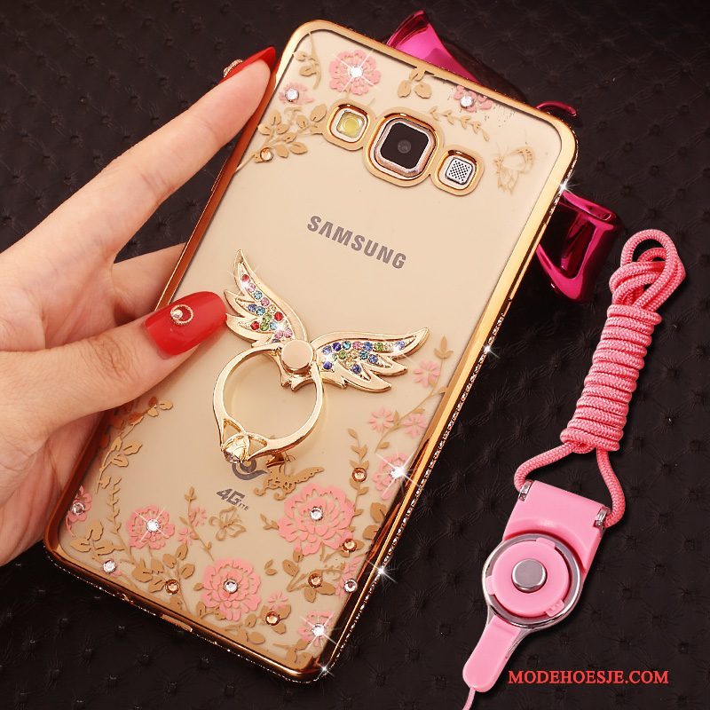 Hoesje Samsung Galaxy J5 2016 Strass Rozetelefoon, Hoes Samsung Galaxy J5 2016 Zakken