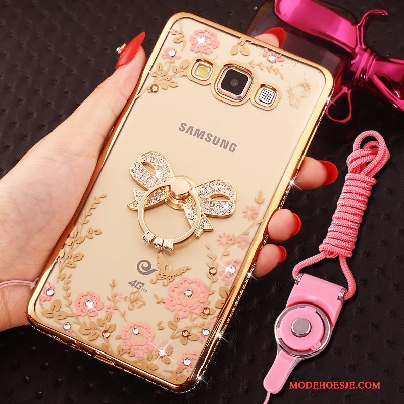 Hoesje Samsung Galaxy J5 2016 Strass Rozetelefoon, Hoes Samsung Galaxy J5 2016 Zakken