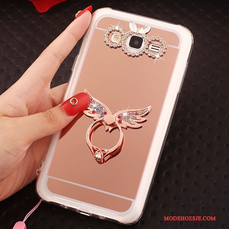 Hoesje Samsung Galaxy J5 2016 Zacht Ringtelefoon, Hoes Samsung Galaxy J5 2016 Bescherming Roze Hanger