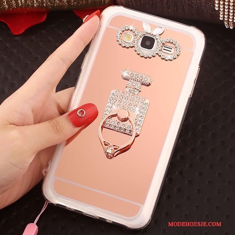 Hoesje Samsung Galaxy J5 2016 Zacht Ringtelefoon, Hoes Samsung Galaxy J5 2016 Bescherming Roze Hanger