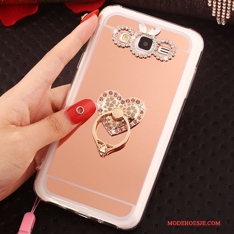 Hoesje Samsung Galaxy J5 2016 Zacht Ringtelefoon, Hoes Samsung Galaxy J5 2016 Bescherming Roze Hanger