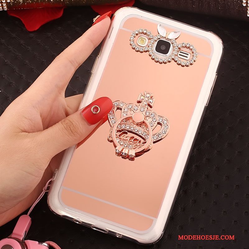 Hoesje Samsung Galaxy J5 2016 Zacht Ringtelefoon, Hoes Samsung Galaxy J5 2016 Bescherming Roze Hanger