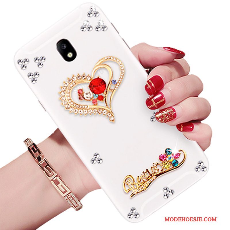 Hoesje Samsung Galaxy J5 2017 Strass Telefoon Europa, Hoes Samsung Galaxy J5 2017 Bescherming Trend Wit