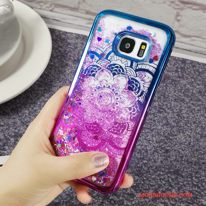 Hoesje Samsung Galaxy J5 2017 Zacht Purper Verloop, Hoes Samsung Galaxy J5 2017 Mode Telefoon Plating