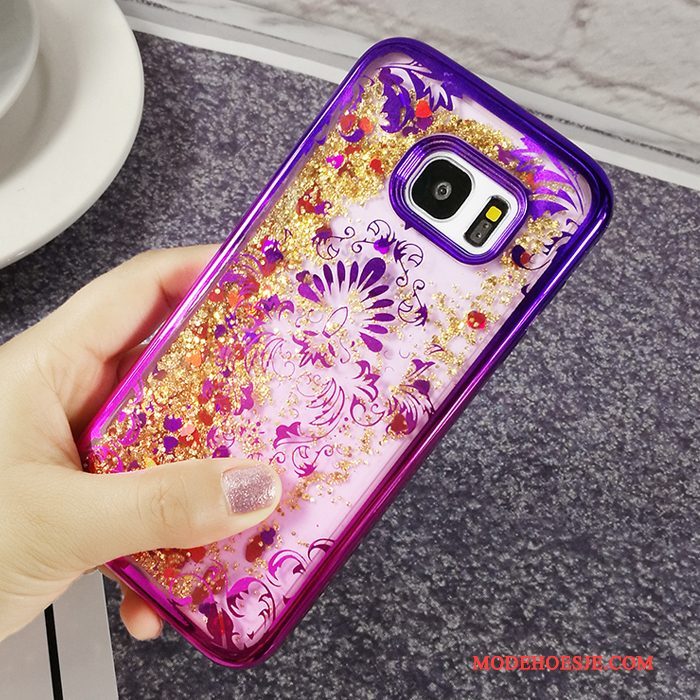 Hoesje Samsung Galaxy J5 2017 Zacht Purper Verloop, Hoes Samsung Galaxy J5 2017 Mode Telefoon Plating