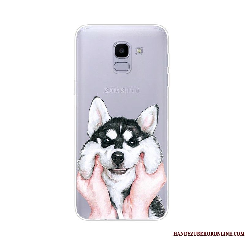 Hoesje Samsung Galaxy J6 Bescherming Telefoon Dun, Hoes Samsung Galaxy J6 Zacht Anti-fall Blauw