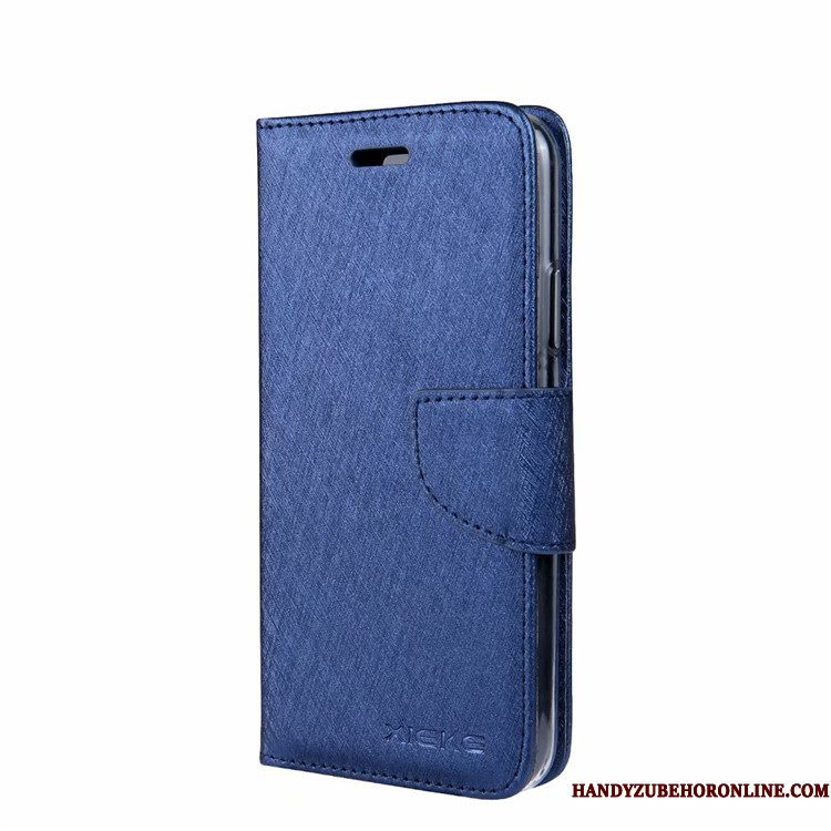 Hoesje Samsung Galaxy J6 Folio Maand Anti-fall, Hoes Samsung Galaxy J6 Bescherming Telefoon Blauw