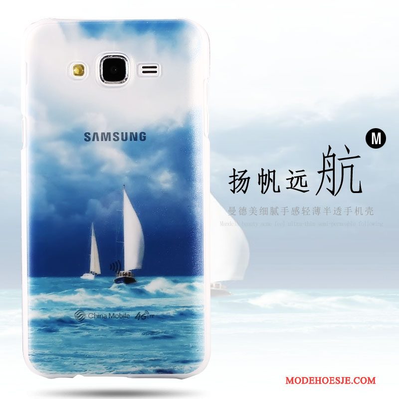 Hoesje Samsung Galaxy J7 2015 Kleur Schrobben Hard, Hoes Samsung Galaxy J7 2015 Bescherming Doorzichtig Trend