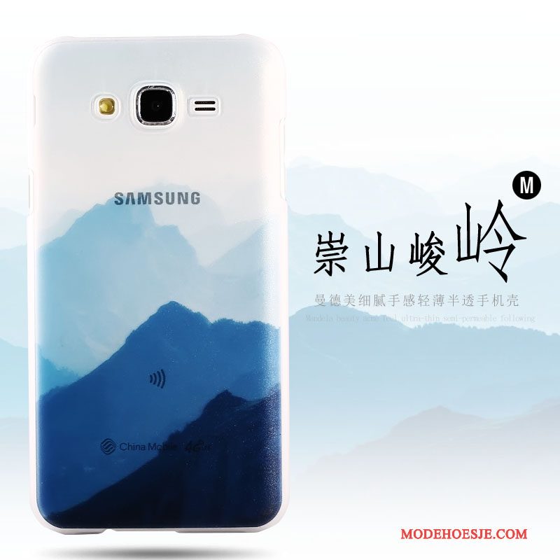 Hoesje Samsung Galaxy J7 2015 Kleur Schrobben Hard, Hoes Samsung Galaxy J7 2015 Bescherming Doorzichtig Trend