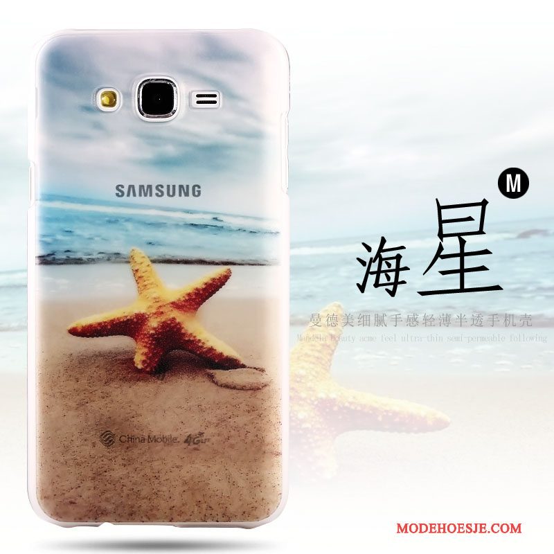 Hoesje Samsung Galaxy J7 2015 Kleur Schrobben Hard, Hoes Samsung Galaxy J7 2015 Bescherming Doorzichtig Trend