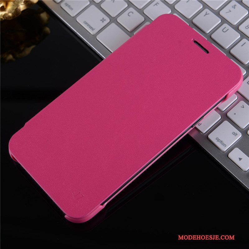 Hoesje Samsung Galaxy J7 2015 Leer Achterkleptelefoon, Hoes Samsung Galaxy J7 2015 Bescherming Dun Oranje