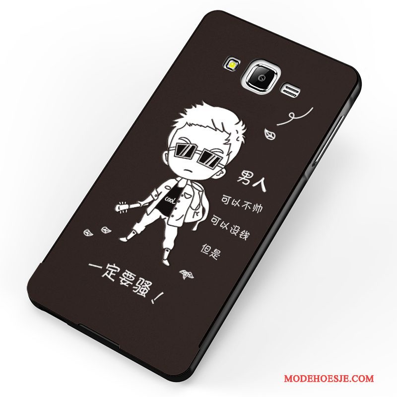 Hoesje Samsung Galaxy J7 2015 Metaal Anti-fall Schrobben, Hoes Samsung Galaxy J7 2015 Spotprent Roodtelefoon