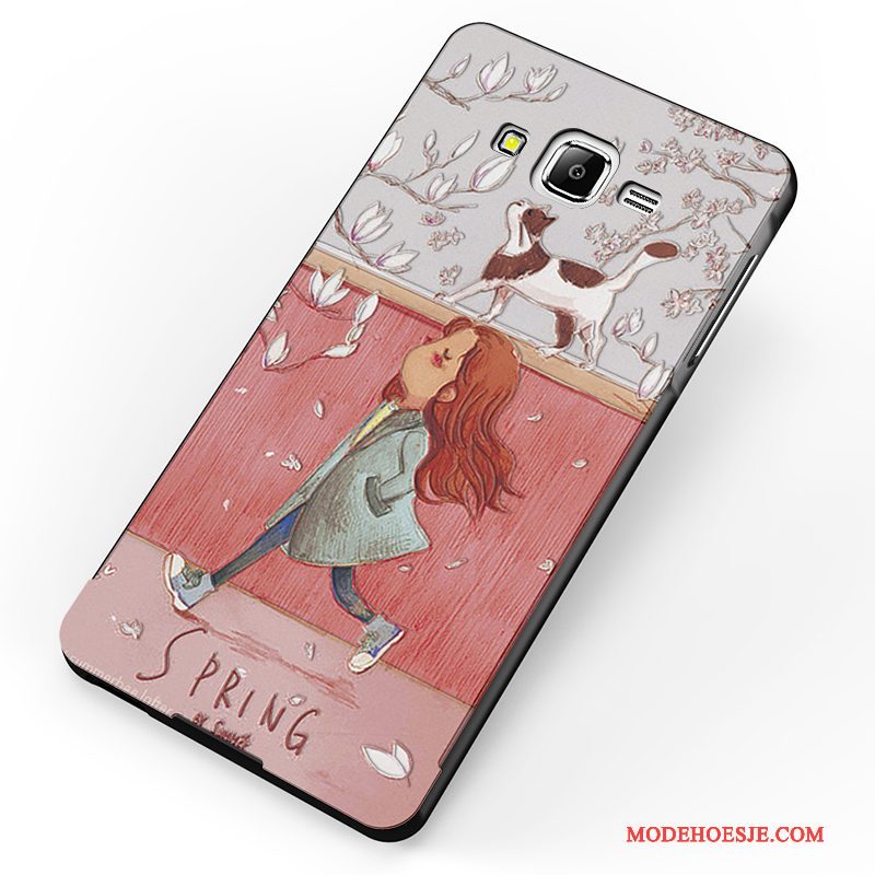 Hoesje Samsung Galaxy J7 2015 Metaal Anti-fall Schrobben, Hoes Samsung Galaxy J7 2015 Spotprent Roodtelefoon