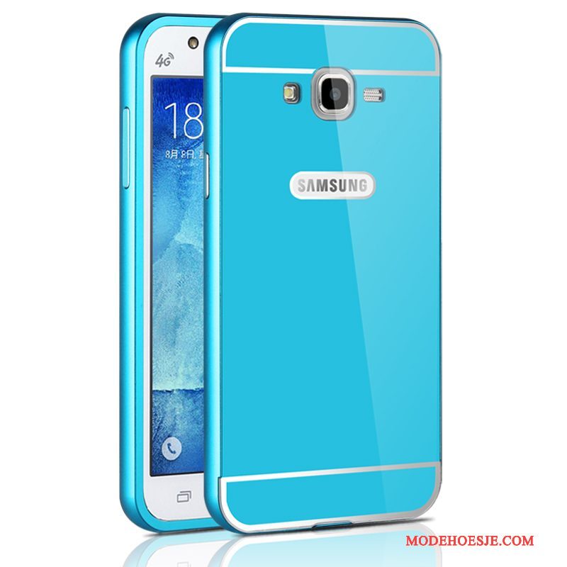 Hoesje Samsung Galaxy J7 2015 Metaal Omlijsting Achterklep, Hoes Samsung Galaxy J7 2015 Telefoon Hard