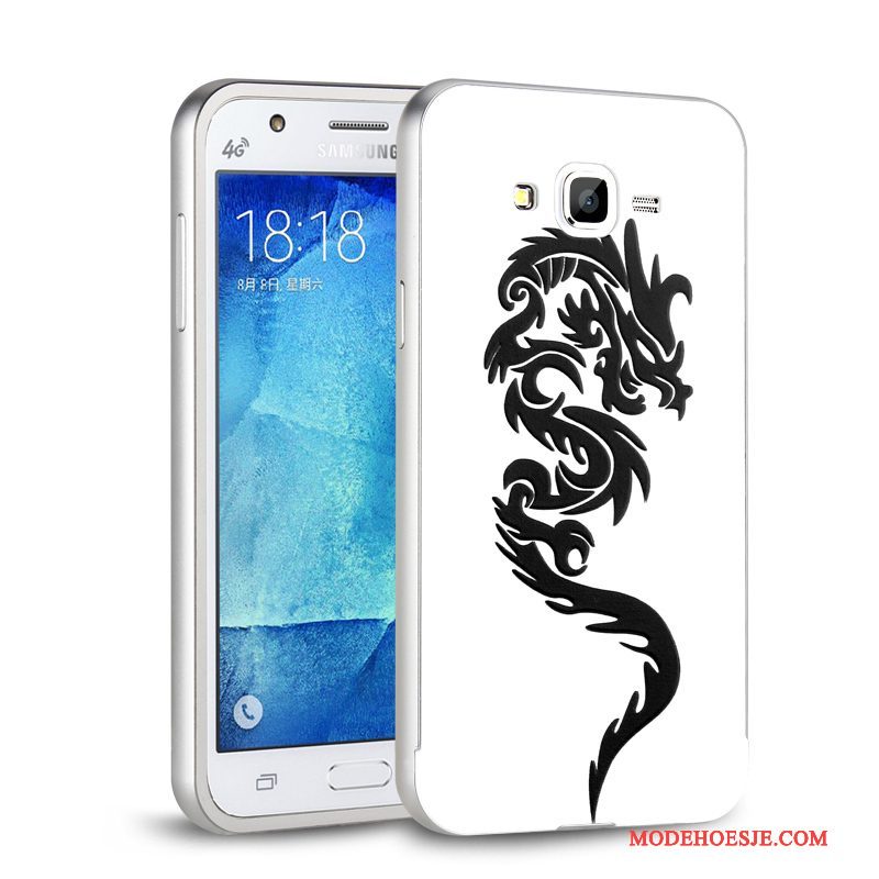Hoesje Samsung Galaxy J7 2015 Metaal Omlijsting Achterklep, Hoes Samsung Galaxy J7 2015 Telefoon Hard