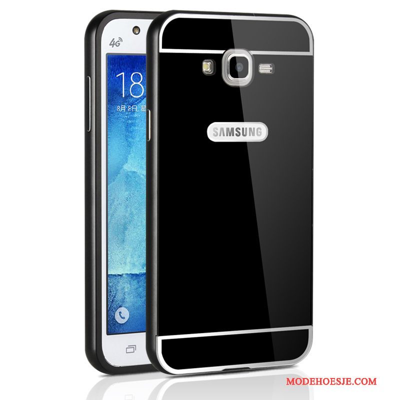 Hoesje Samsung Galaxy J7 2015 Metaal Omlijsting Achterklep, Hoes Samsung Galaxy J7 2015 Telefoon Hard