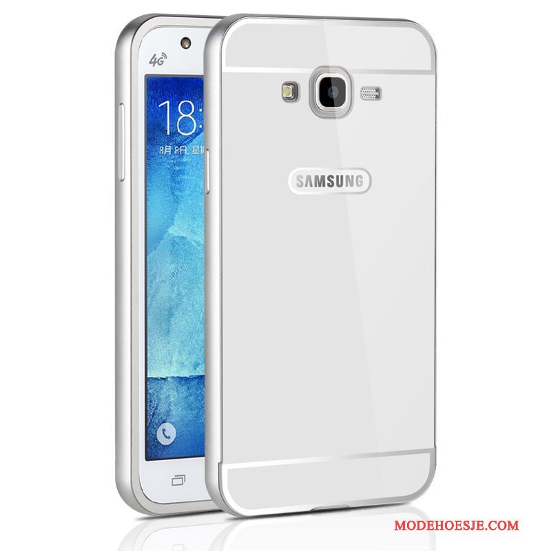 Hoesje Samsung Galaxy J7 2015 Metaal Omlijsting Achterklep, Hoes Samsung Galaxy J7 2015 Telefoon Hard