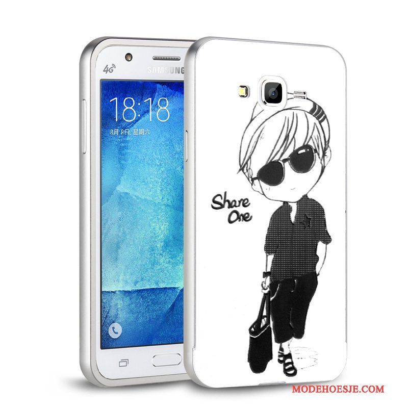 Hoesje Samsung Galaxy J7 2015 Metaal Omlijsting Achterklep, Hoes Samsung Galaxy J7 2015 Telefoon Hard