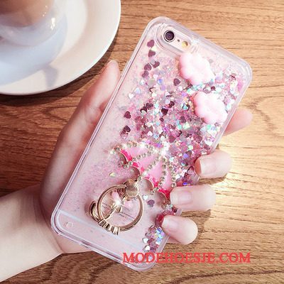 Hoesje Samsung Galaxy J7 2015 Strass Telefoon Hanger, Hoes Samsung Galaxy J7 2015 Zacht Drijfzand Roze