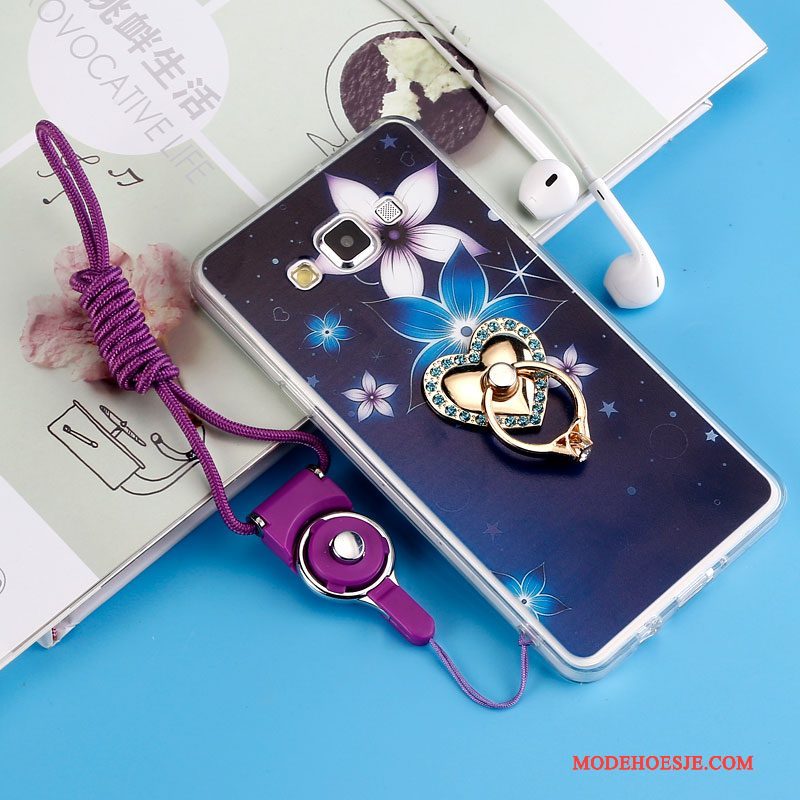 Hoesje Samsung Galaxy J7 2015 Zacht Purper Anti-fall, Hoes Samsung Galaxy J7 2015 Siliconen Telefoon