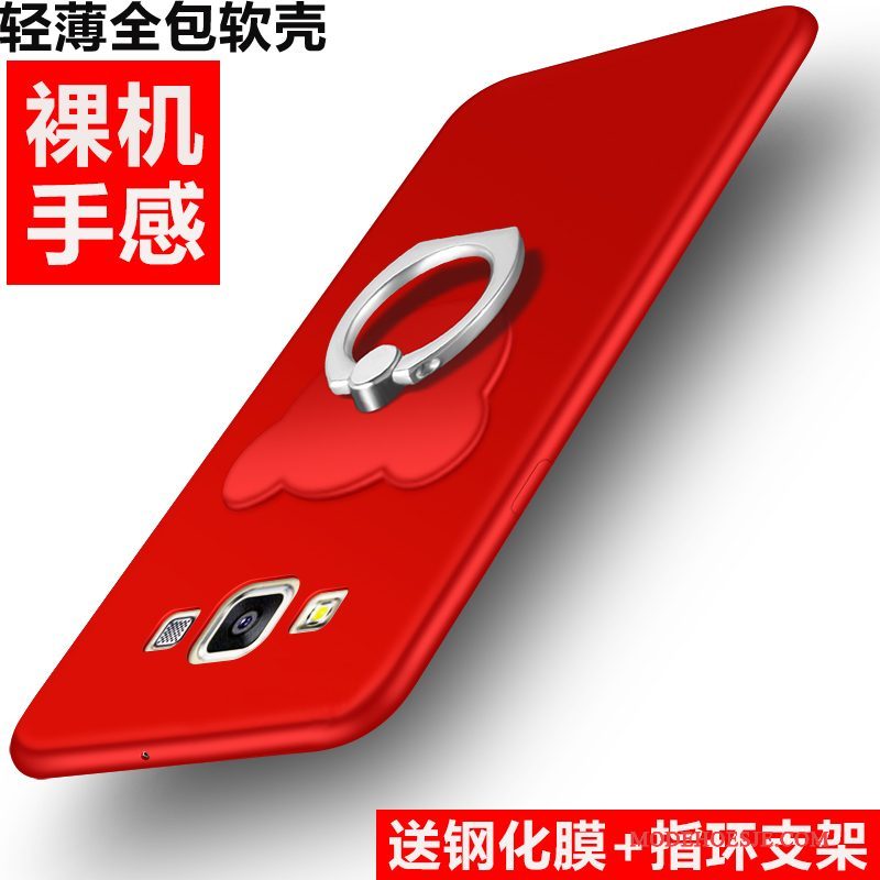 Hoesje Samsung Galaxy J7 2015 Zacht Schrobbentelefoon, Hoes Samsung Galaxy J7 2015 Siliconen Rood Trend