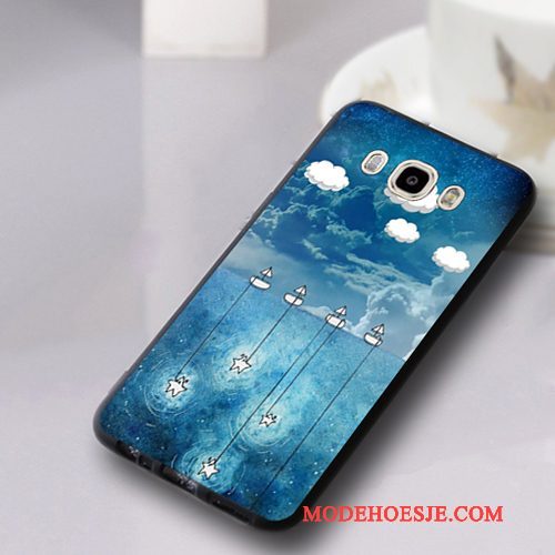 Hoesje Samsung Galaxy J7 2016 Bescherming Telefoon Anti-fall, Hoes Samsung Galaxy J7 2016 Zacht Nieuw Donkerblauw