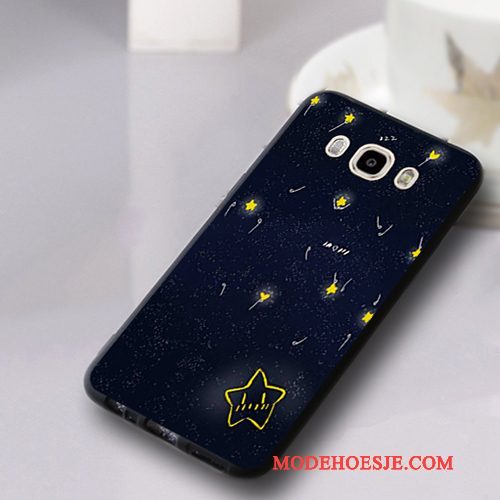 Hoesje Samsung Galaxy J7 2016 Bescherming Telefoon Anti-fall, Hoes Samsung Galaxy J7 2016 Zacht Nieuw Donkerblauw