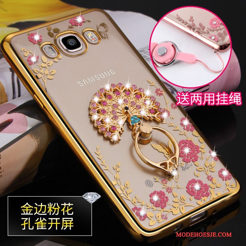 Hoesje Samsung Galaxy J7 2016 Bescherming Telefoon Goud, Hoes Samsung Galaxy J7 2016 Siliconen Anti-fall Hanger