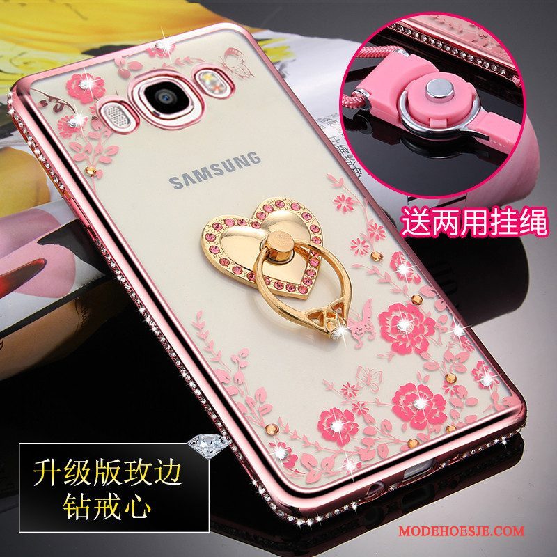 Hoesje Samsung Galaxy J7 2016 Bescherming Telefoon Goud, Hoes Samsung Galaxy J7 2016 Siliconen Anti-fall Hanger