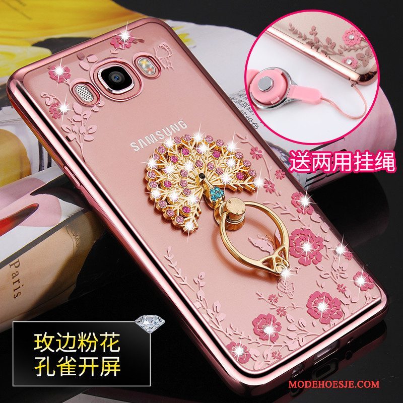 Hoesje Samsung Galaxy J7 2016 Bescherming Telefoon Goud, Hoes Samsung Galaxy J7 2016 Siliconen Anti-fall Hanger