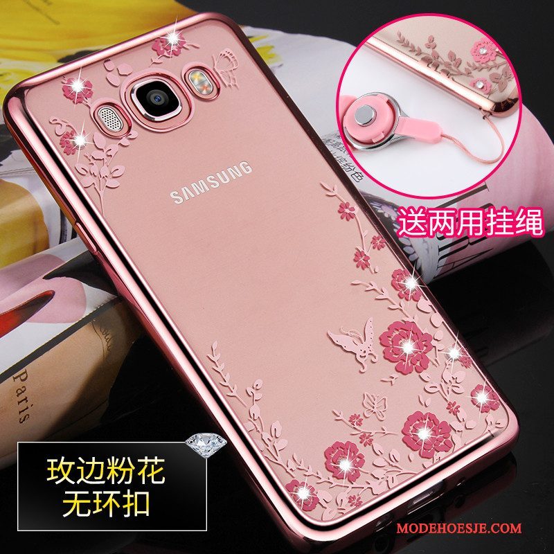 Hoesje Samsung Galaxy J7 2016 Bescherming Telefoon Goud, Hoes Samsung Galaxy J7 2016 Siliconen Anti-fall Hanger