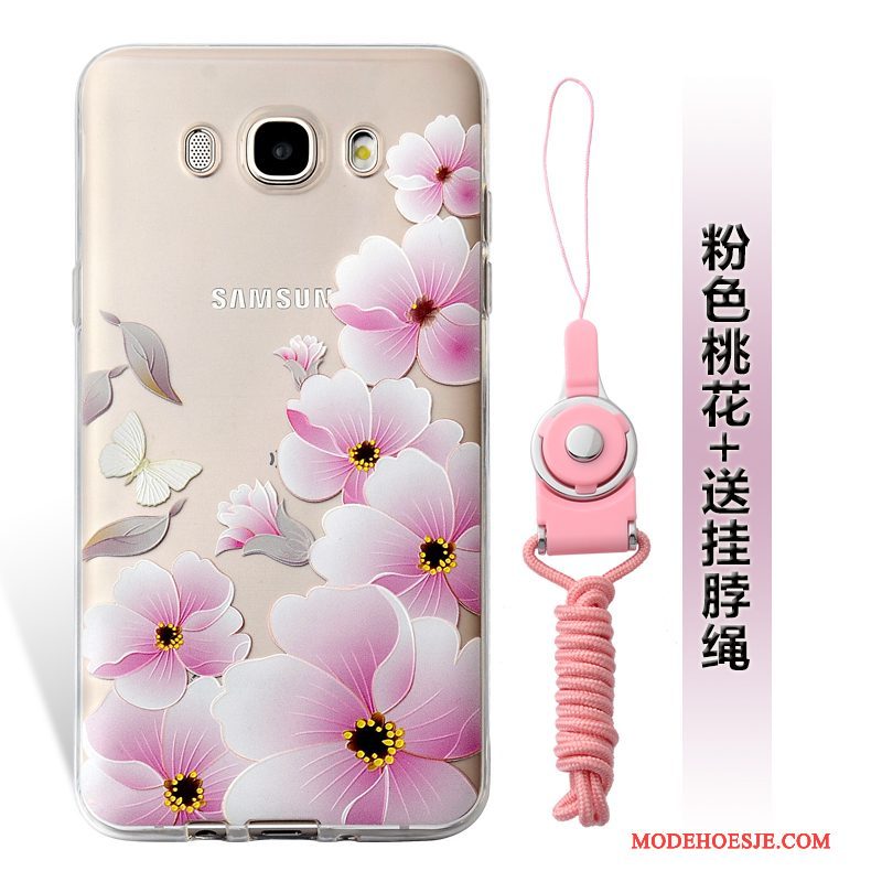 Hoesje Samsung Galaxy J7 2016 Zacht Groen Hanger, Hoes Samsung Galaxy J7 2016 Reliëf Telefoon