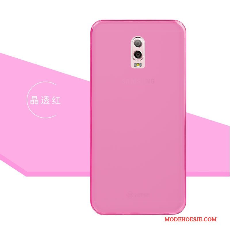 Hoesje Samsung Galaxy J7 2016 Zacht Kleur Doorzichtig, Hoes Samsung Galaxy J7 2016 Bescherming Telefoon Roze