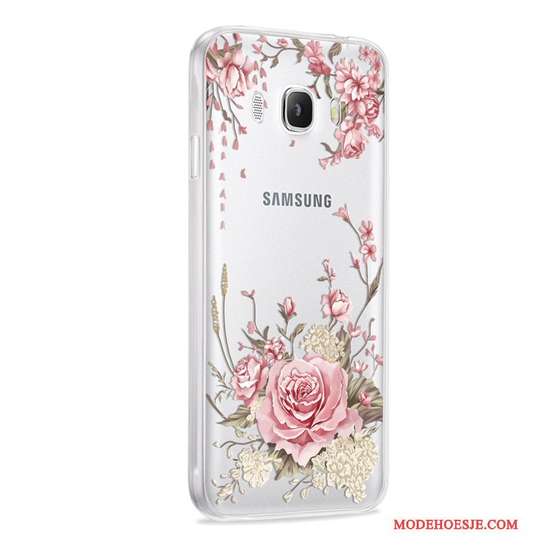 Hoesje Samsung Galaxy J7 2016 Zacht Telefoon Roze, Hoes Samsung Galaxy J7 2016 Bescherming Grijs Anti-fall