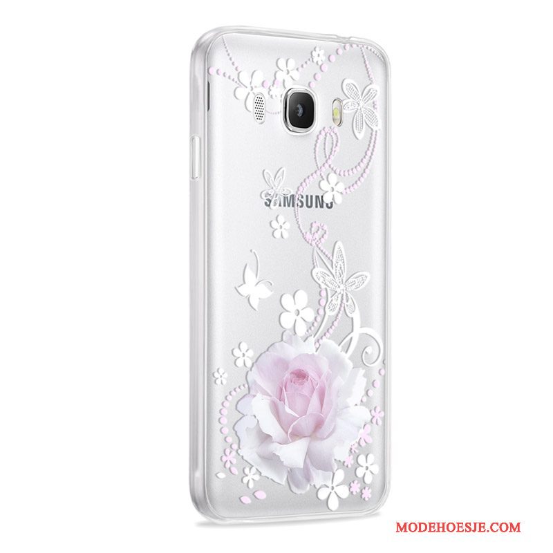 Hoesje Samsung Galaxy J7 2016 Zacht Telefoon Roze, Hoes Samsung Galaxy J7 2016 Bescherming Grijs Anti-fall