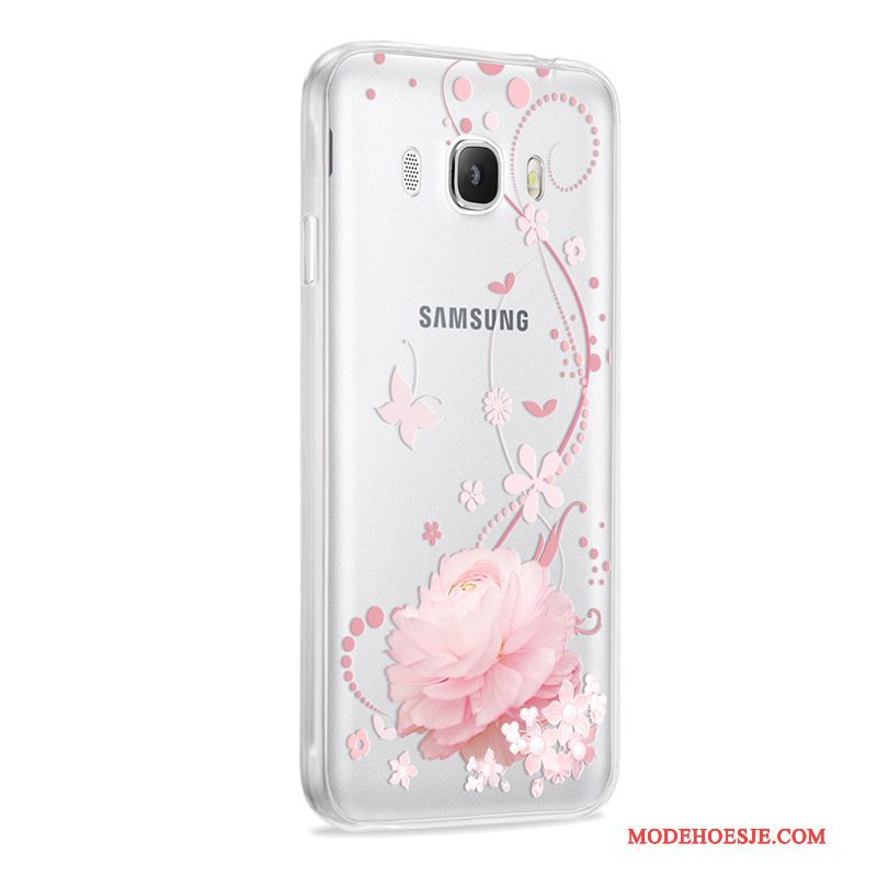 Hoesje Samsung Galaxy J7 2016 Zacht Telefoon Roze, Hoes Samsung Galaxy J7 2016 Bescherming Grijs Anti-fall