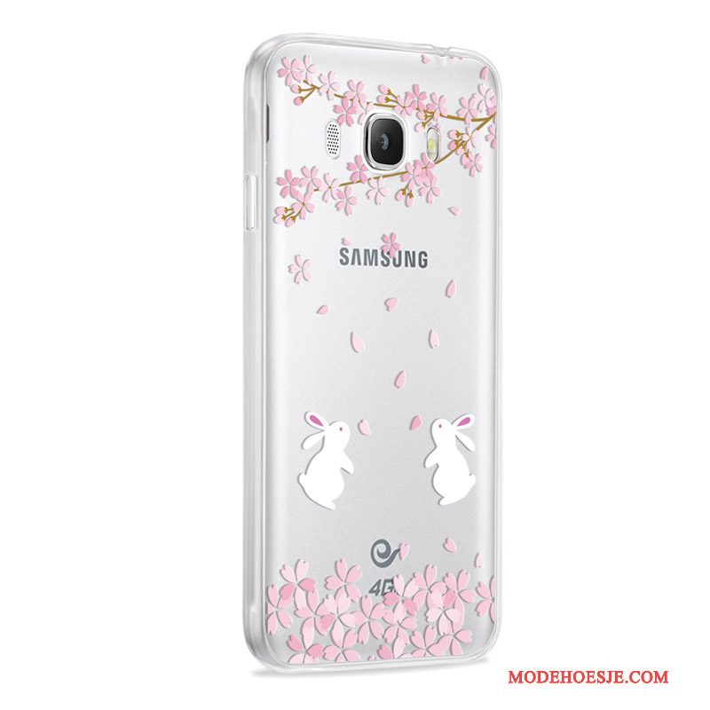 Hoesje Samsung Galaxy J7 2016 Zacht Telefoon Roze, Hoes Samsung Galaxy J7 2016 Bescherming Grijs Anti-fall